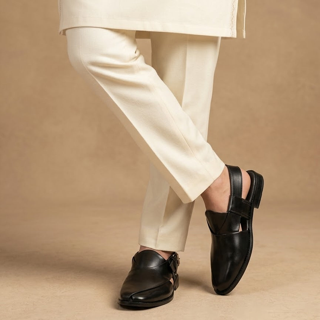 Elegant Black Leather Slingback Shoes