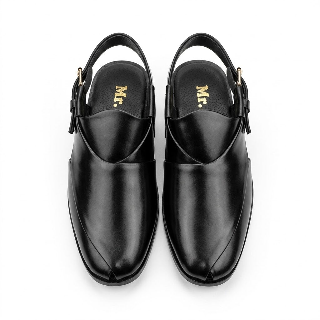 Elegant Black Leather Slingback Shoes