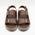 Minimalist Brown Sandals with Dual Straps