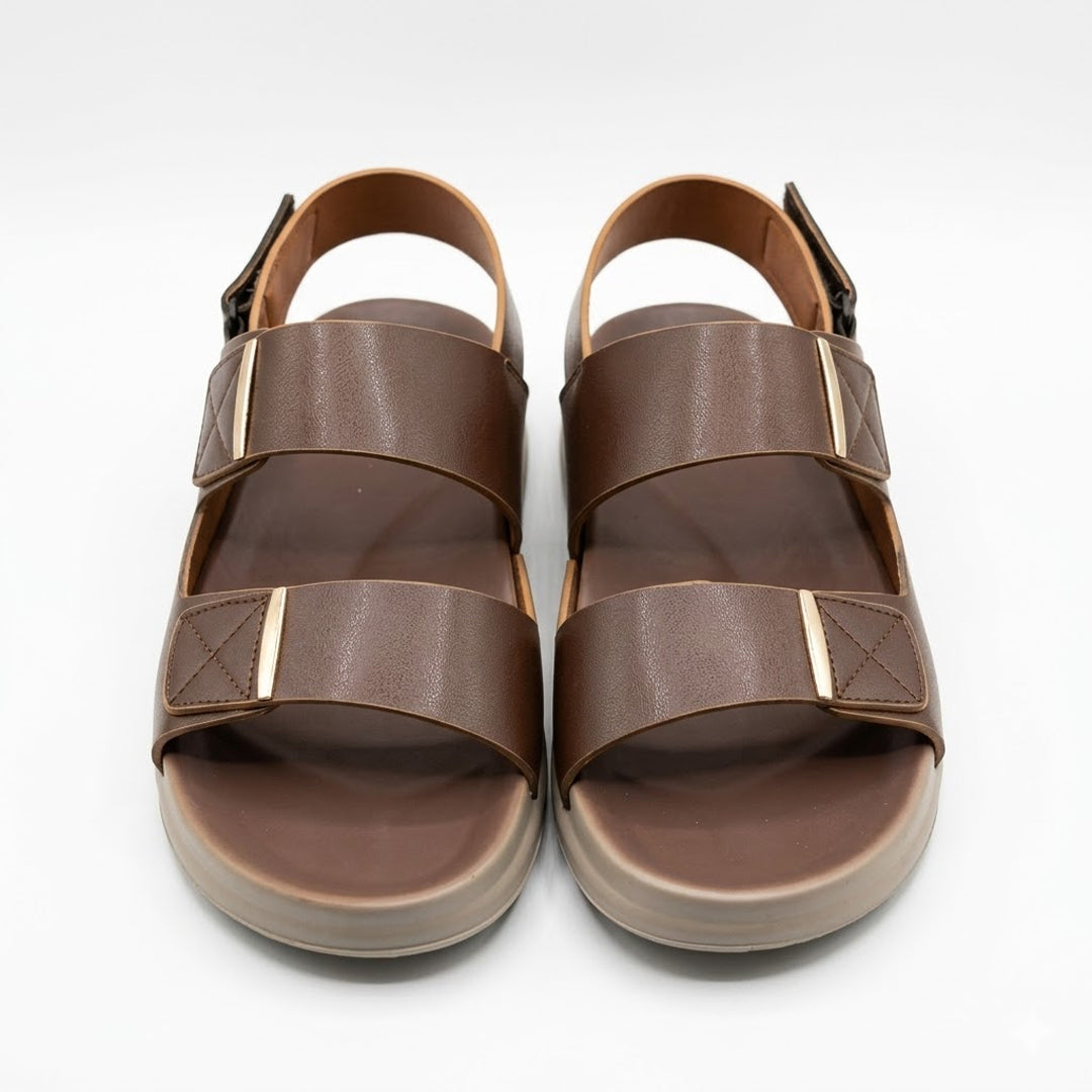 Minimalist Brown Sandals with Dual Straps