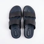 Sleek black Double Strap Slide Sandals