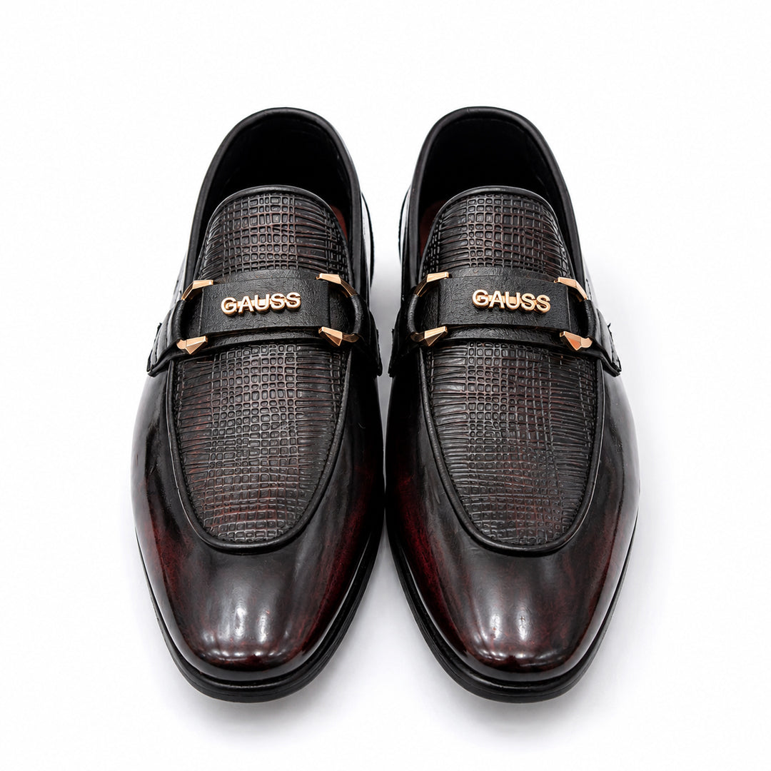 Elegant Black Loafers with GAUSS Detailing