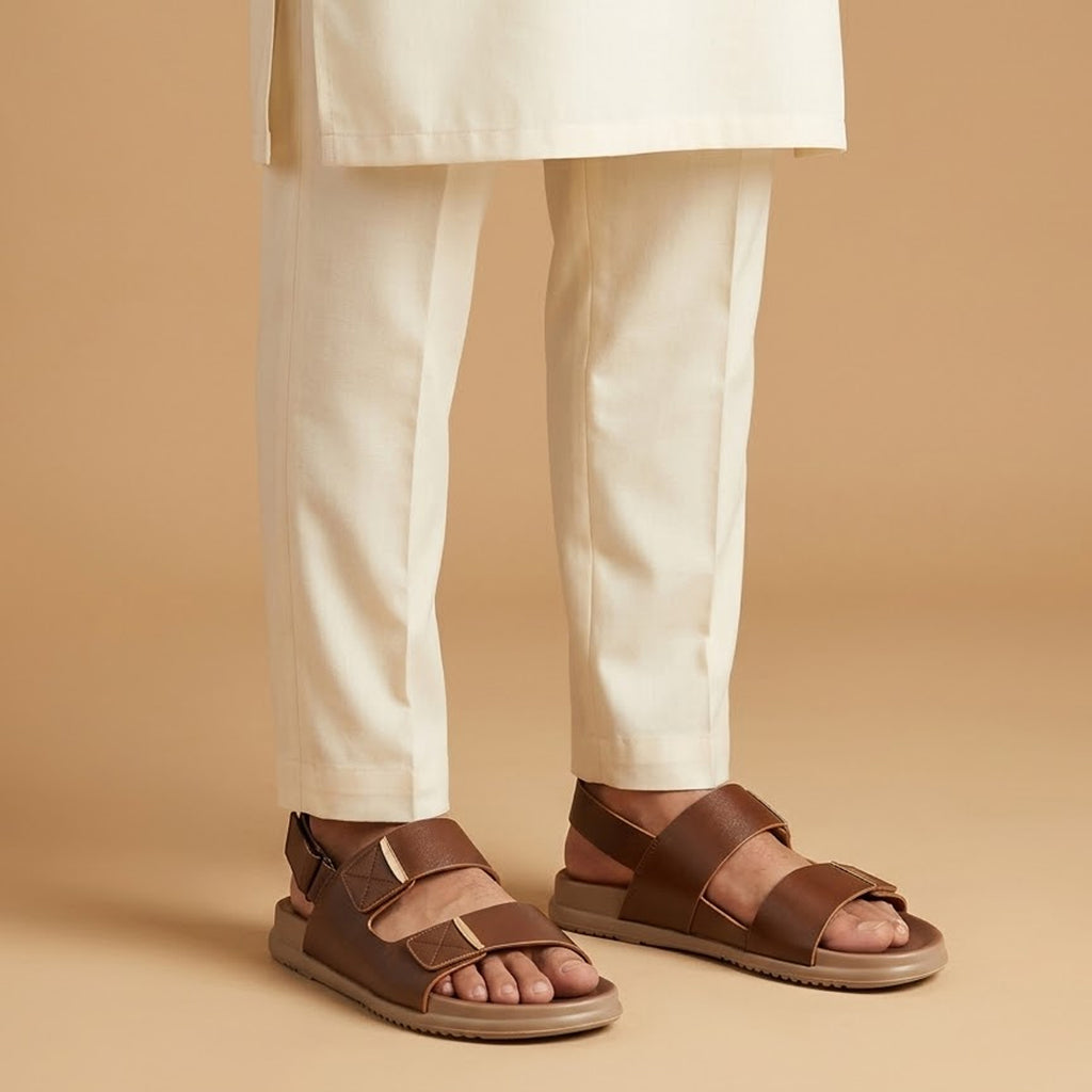 Minimalist Brown Sandals with Dual Straps