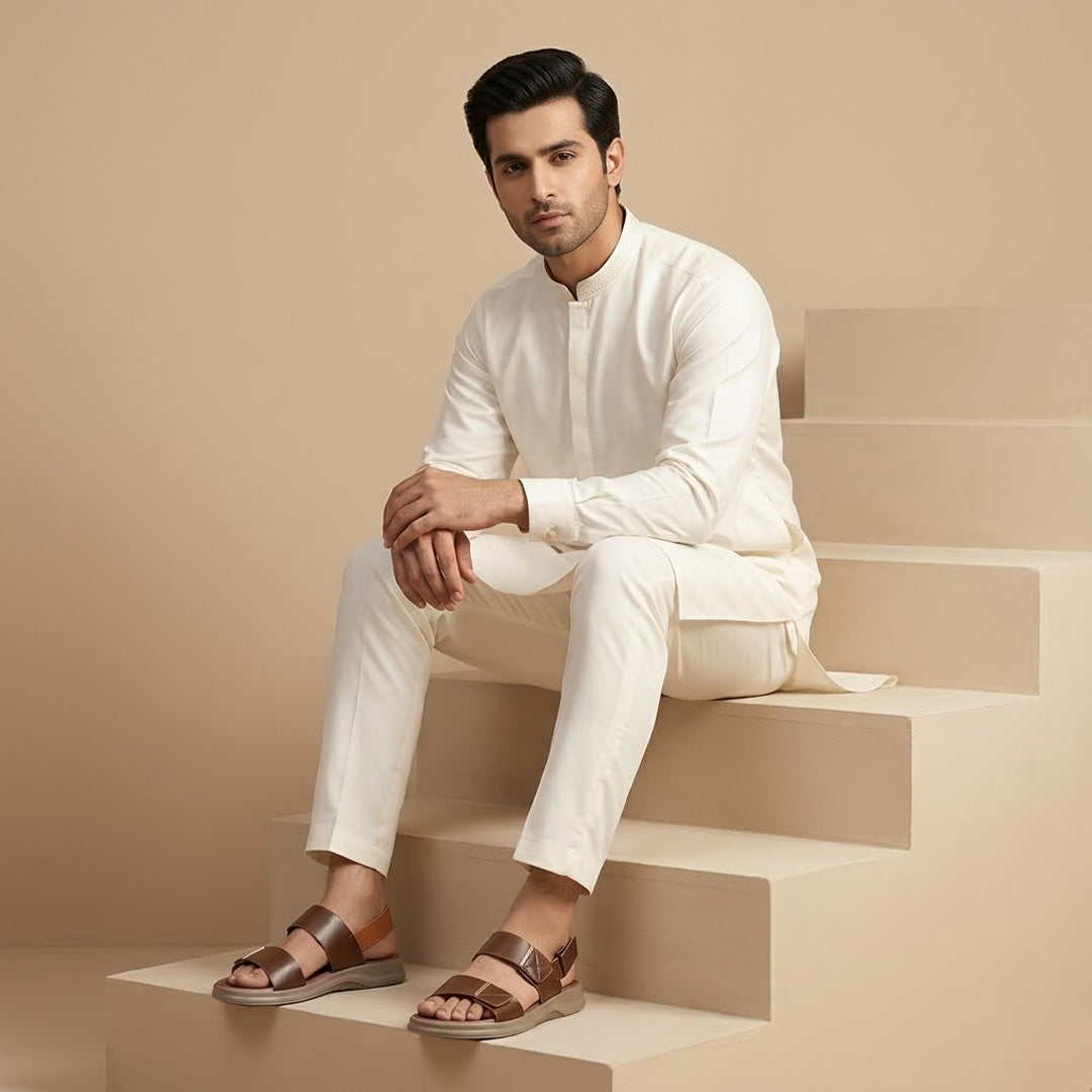 Minimalist Brown Sandals with Dual Straps