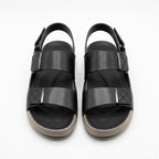 Minimalist Black Sandals with Dual Straps
