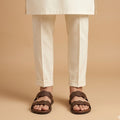 Sleek brown Double Strap Slide Slippers