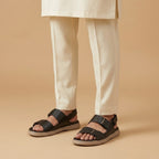 Minimalist Black Sandals with Dual Straps