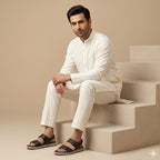 Minimalist Black Sandals with Dual Straps
