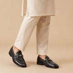 Elegant Black Loafers with GAUSS Detailing
