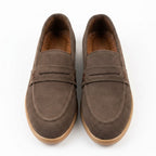 Coffee Brown Suede Loafers for Men