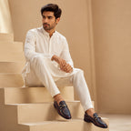 Elegant Black Loafers with GAUSS Detailing