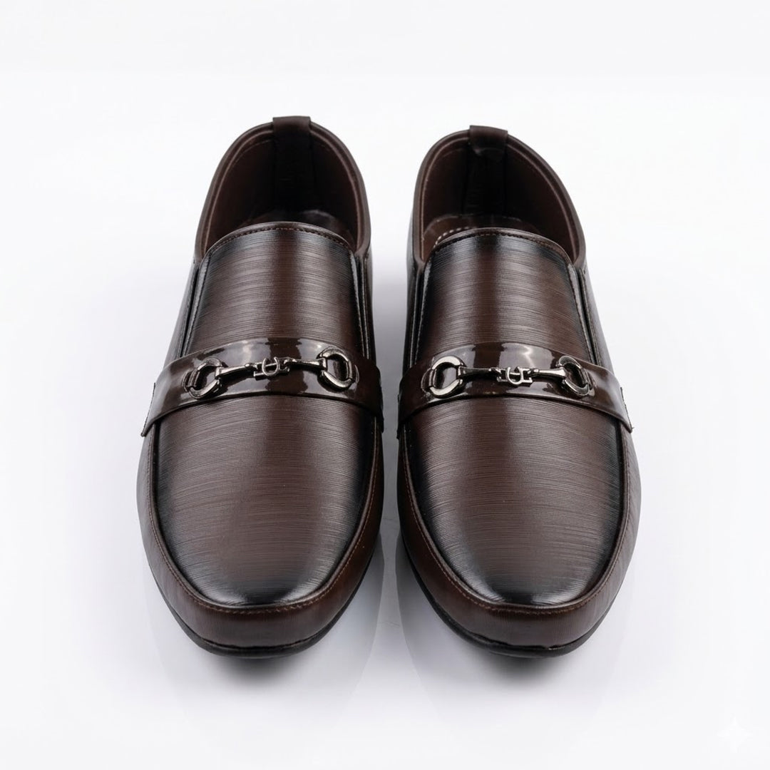 Elegant Brown Leather Loafers for Men