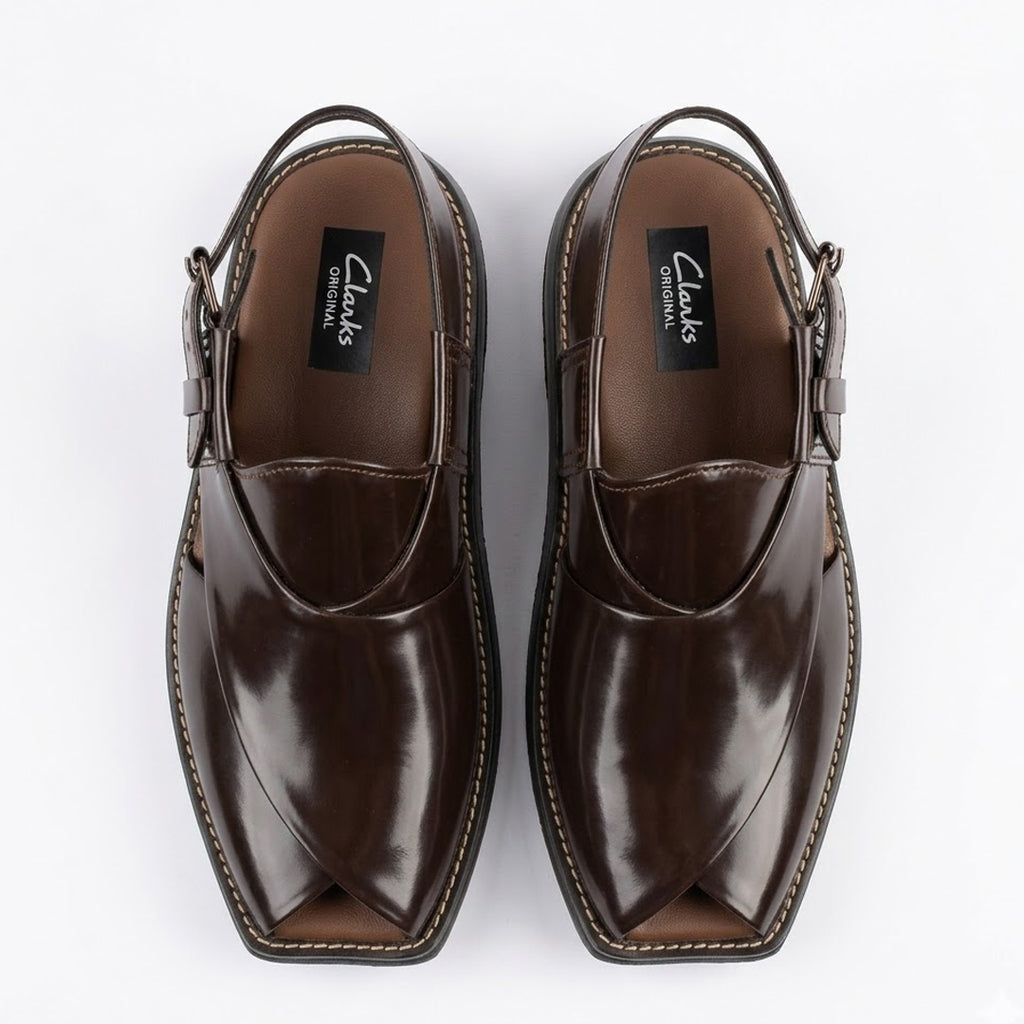 Brown Leather Slingback Shoes