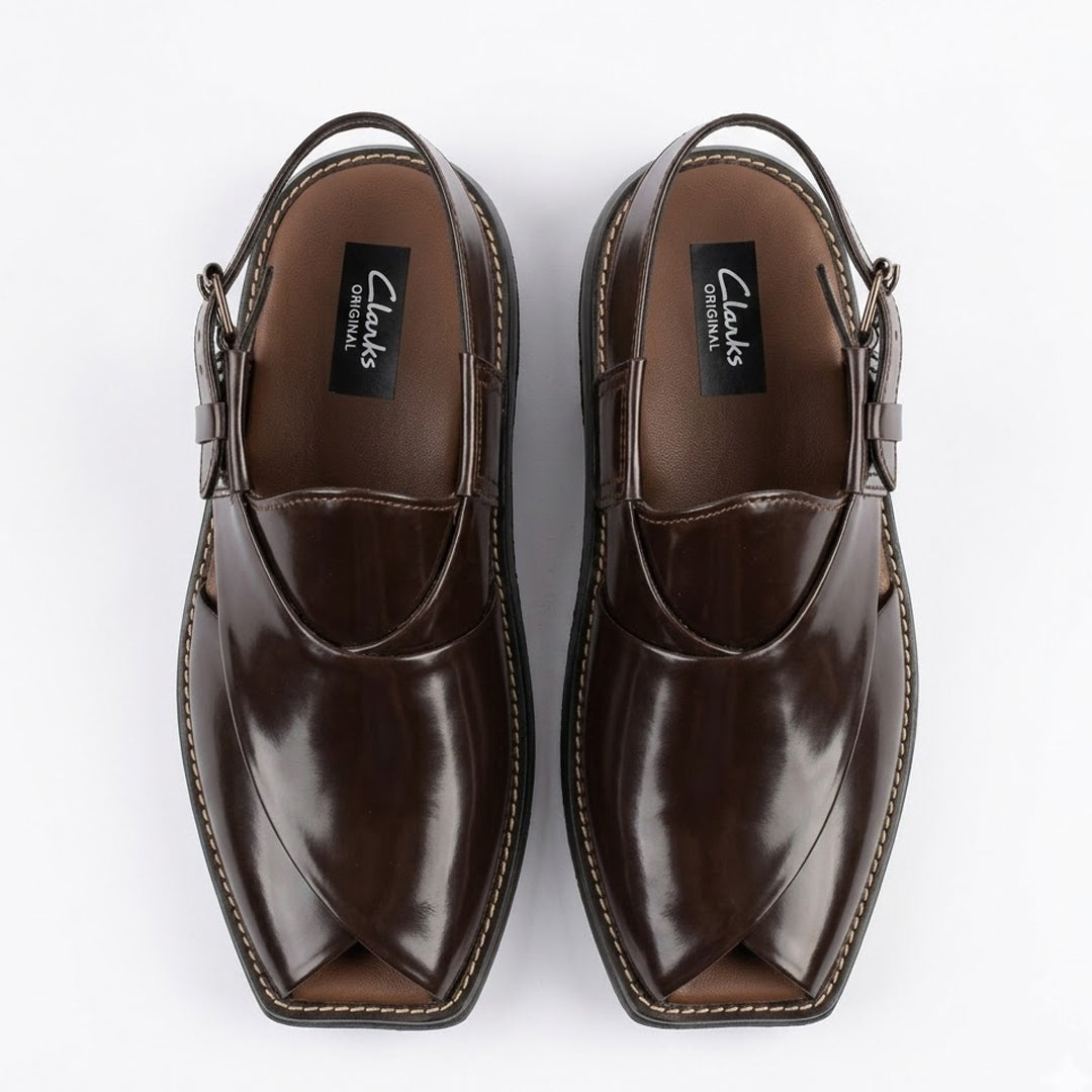Brown Leather Slingback Shoes