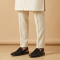 Black Woven Slip-On Shoes with Textured Design
