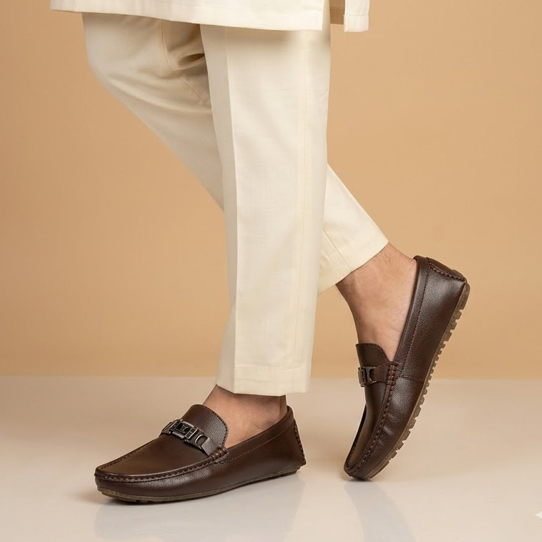 Brown Luxe Horsebit Loafers