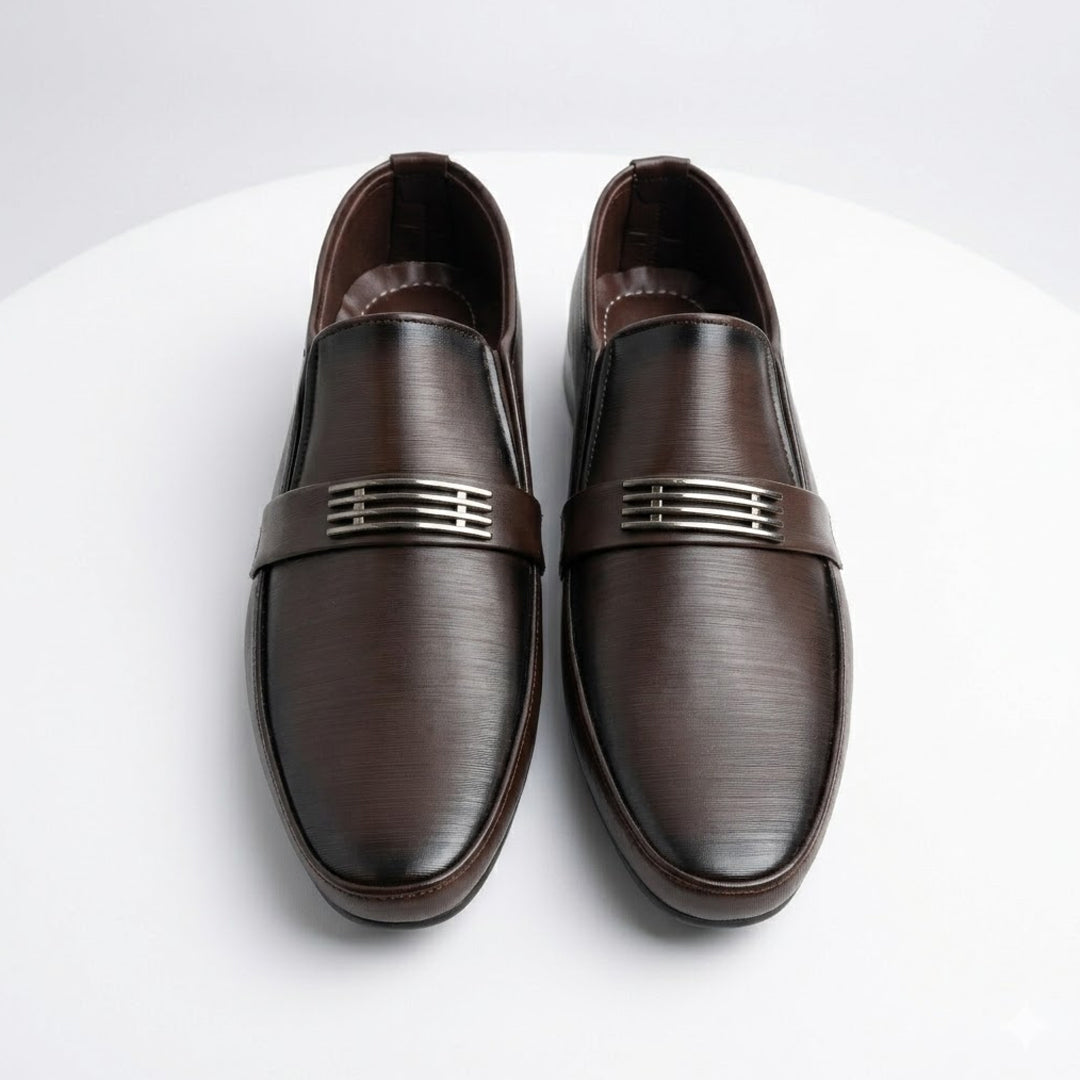 Elegant Brown Leather Loafers