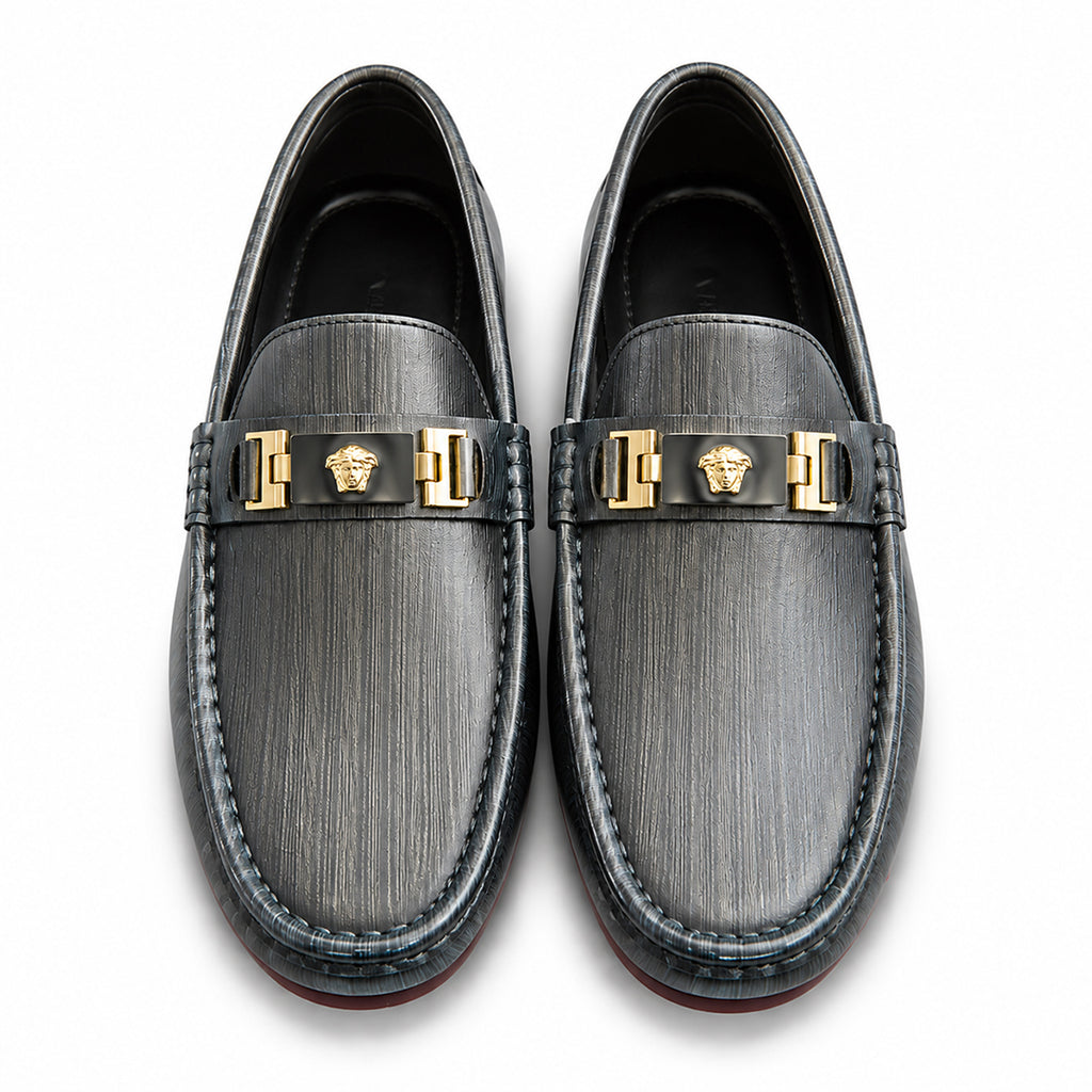 Midnight Grey Chain Loafers
