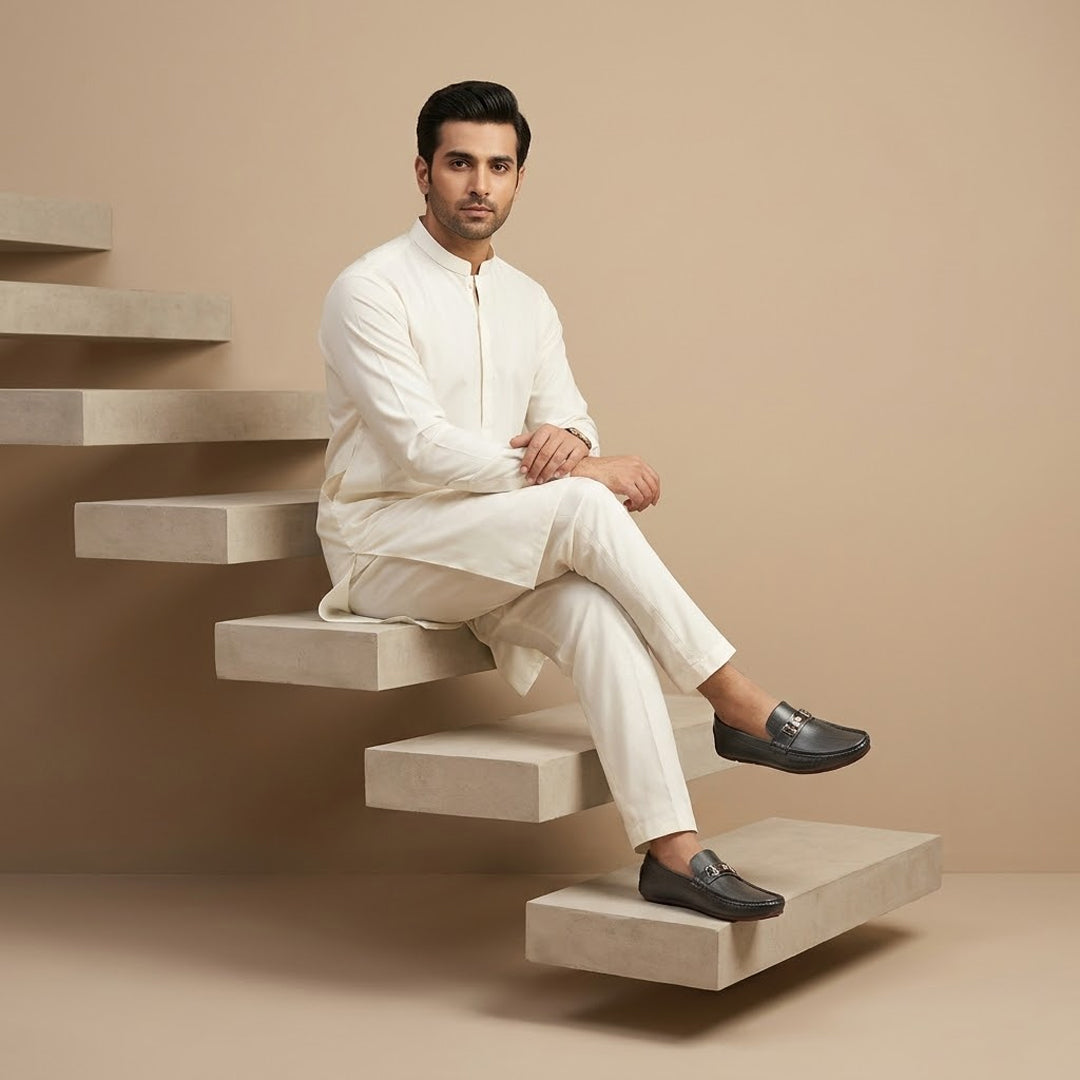 Midnight Grey Chain Loafers