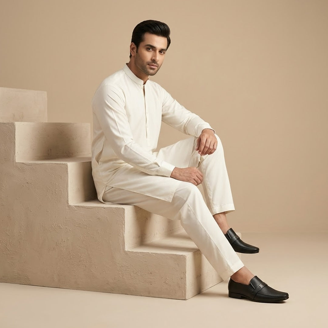 Elegant Black Leather Loafers for Men