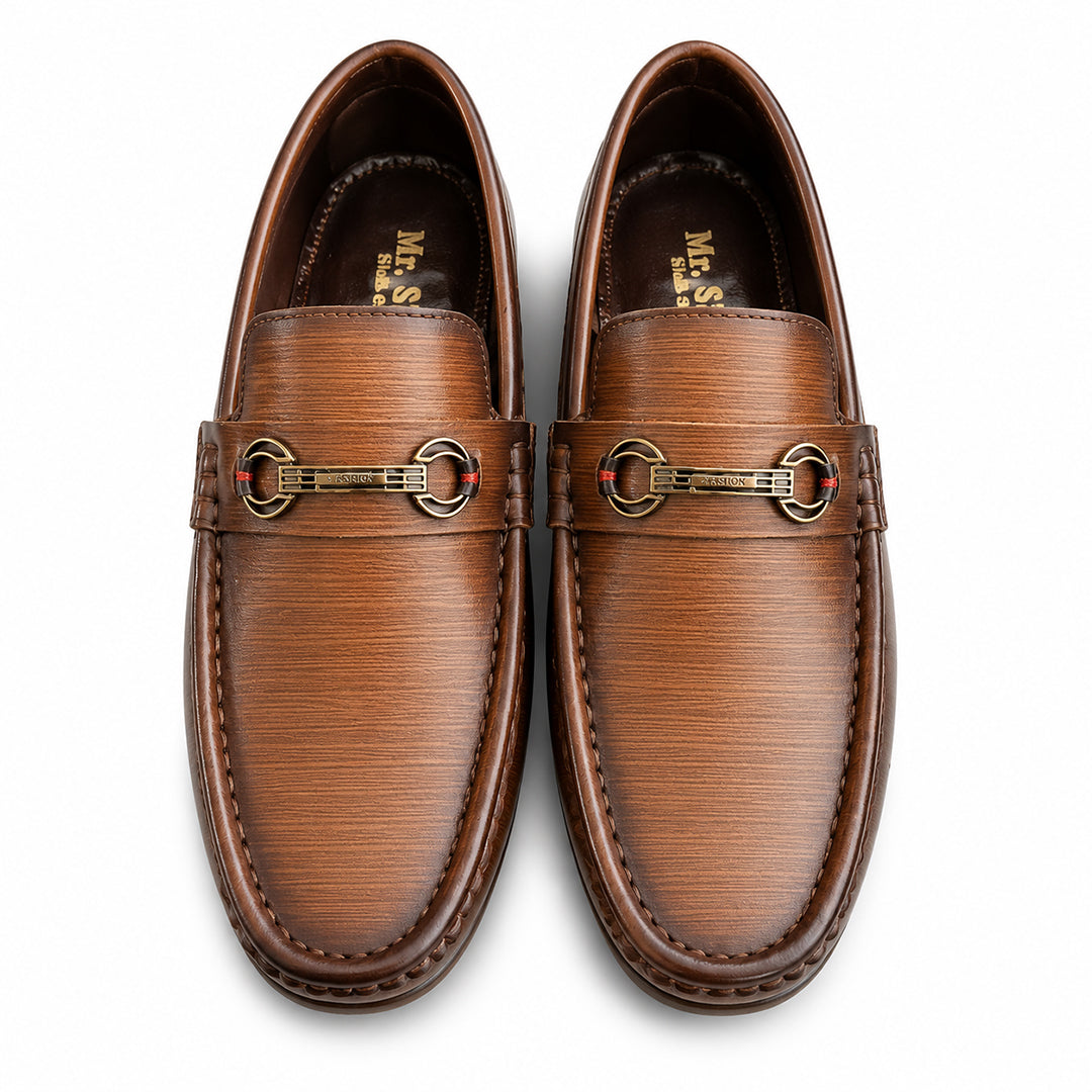 Tan Elite Horsebit Moccasins
