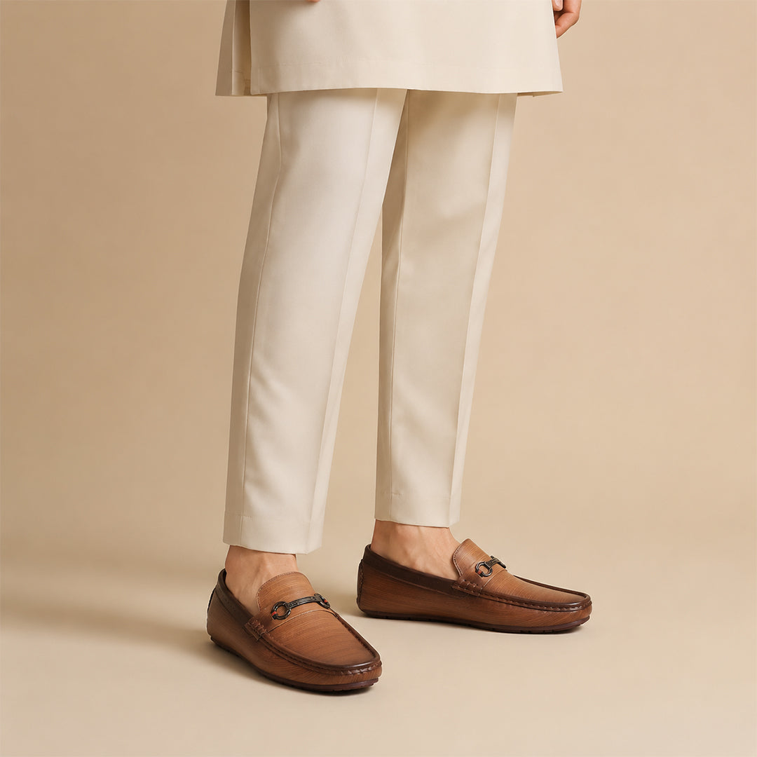 Tan Elite Horsebit Moccasins
