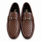 Croc Texture Brown Loafers