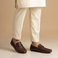 Croc Texture Brown Loafers