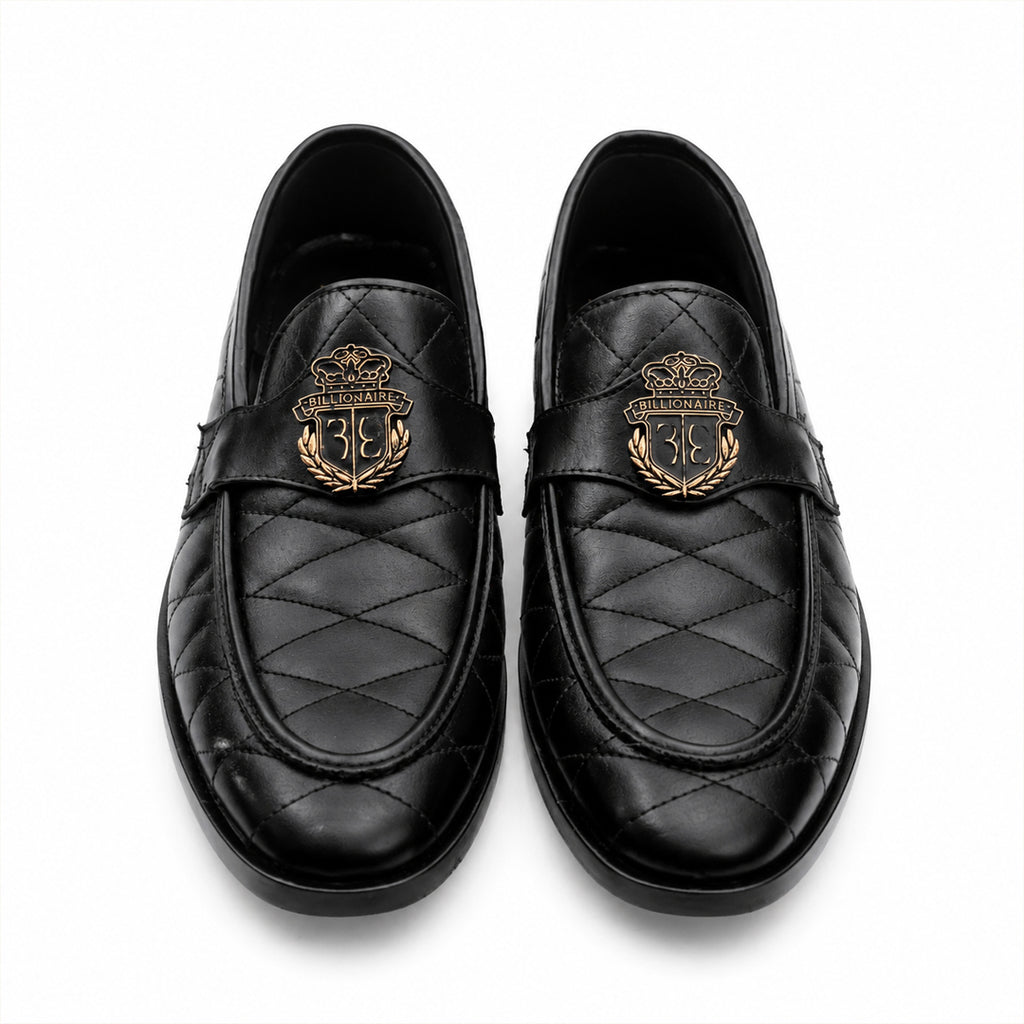 Luxury Black Quilted Men’s Loafers