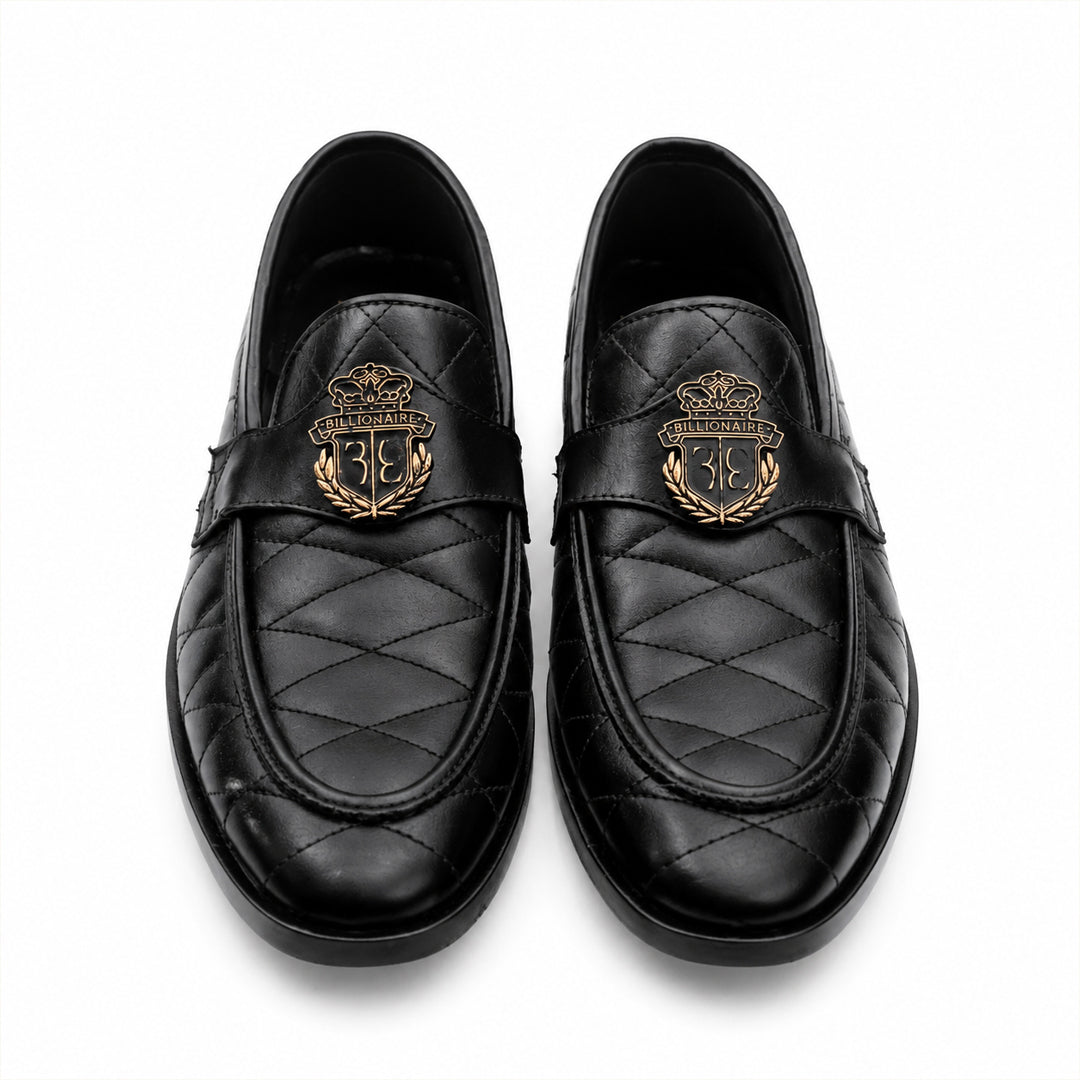 Luxury Black Quilted Men’s Loafers