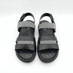 Dual-Tone Black and Grey Sandals with Adjustable Straps