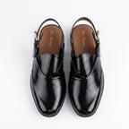 Sleek Black Patent Leather Slingback Shoes