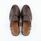 Sleek Brown Patent Leather Slingback Shoes