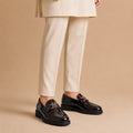 Shiny Brown Loafers with NY Logo Detail