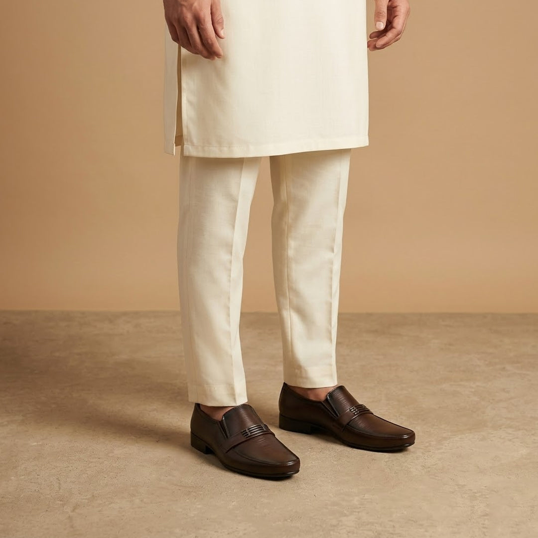 Elegant Brown Leather Loafers
